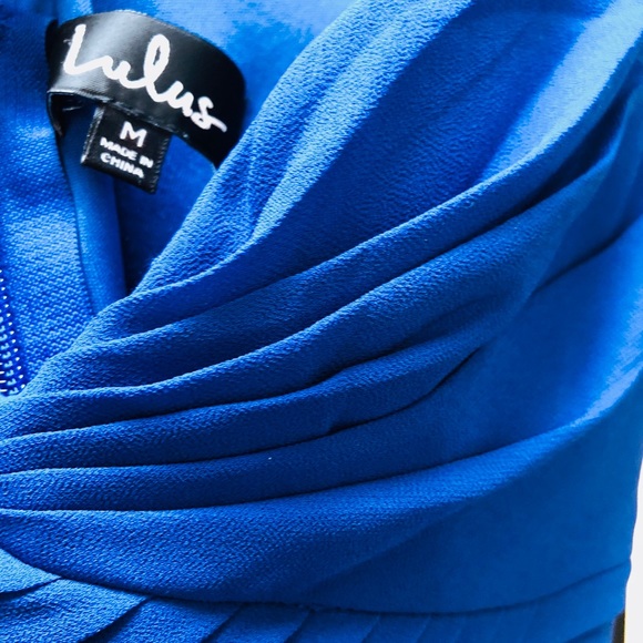 Lulu’s Royal Blue Chiffon Cocktail Dress - NWT - Picture 5 of 7